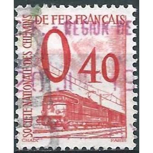 France 1960, Très Bel Exemplaire Timbre Pour Petits Colis, Locomotive Électrique, Yvert 35, 0.40f. Rouge, Oblitéré, Tbe - -