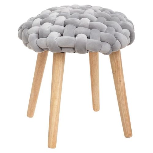 Tabouret Design "Tricot" 43cm Gris