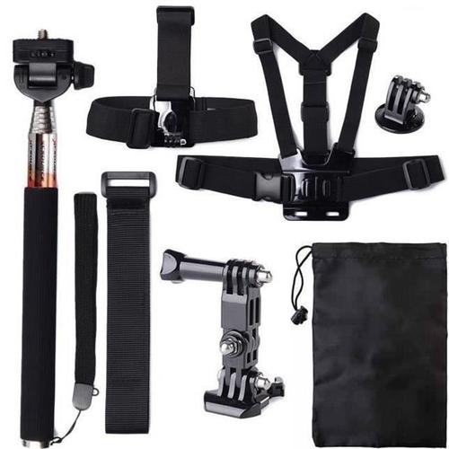 Harnais de poitrine + bandeau de fixation sur Tête + trépied Manfrotto Adaptateur pour GoPro Hero 4 3+ 3 2 1 OS014