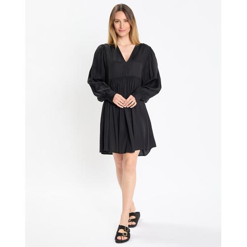 Robe Midi Col V Noir