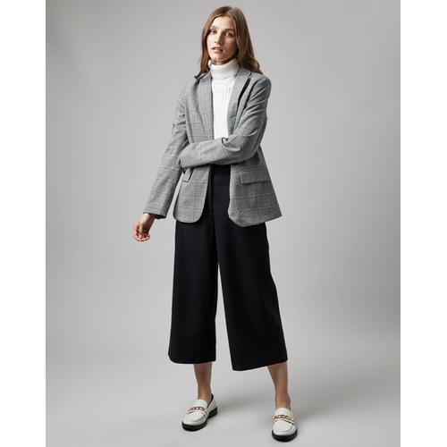 Pantalon Jupe-Culotte En Laine Mélangée Noir