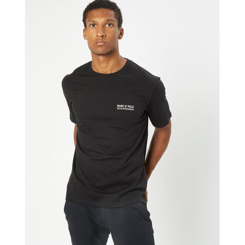 T-Shirt Col Rond Logo Poitrine Noir