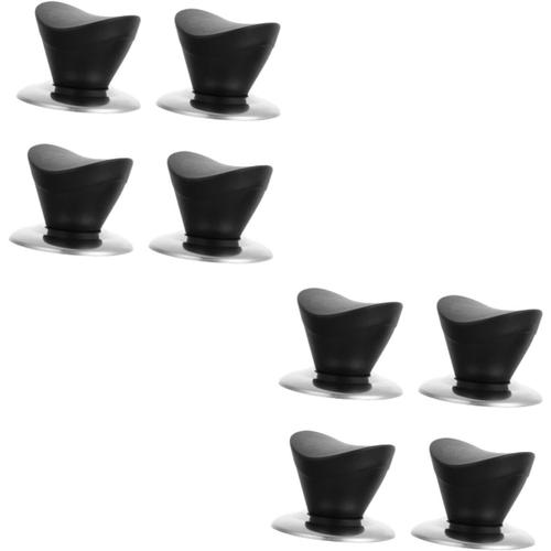 Noir 8 Pièces Bouchon De Marmite Fournitures De Cuisine Ménagères Casserole En Verre Poignée De Maintien Du Couvercle Du Wok Boutons Noirs Ustensiles De Cuisine Bakélite Universel