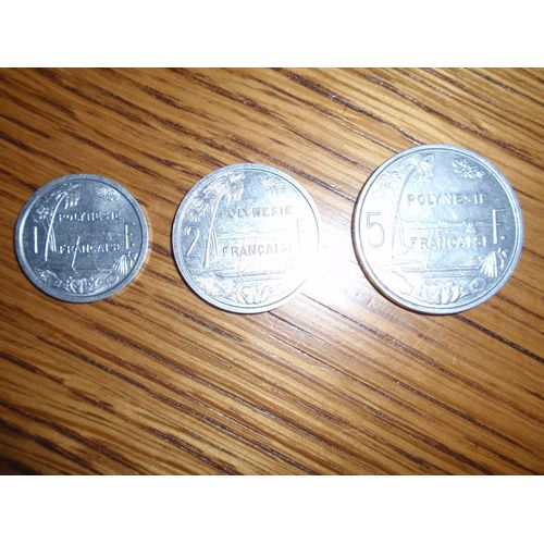 1 Franc ,2 Francs Et 5 Francs Polynesie Française 1984
