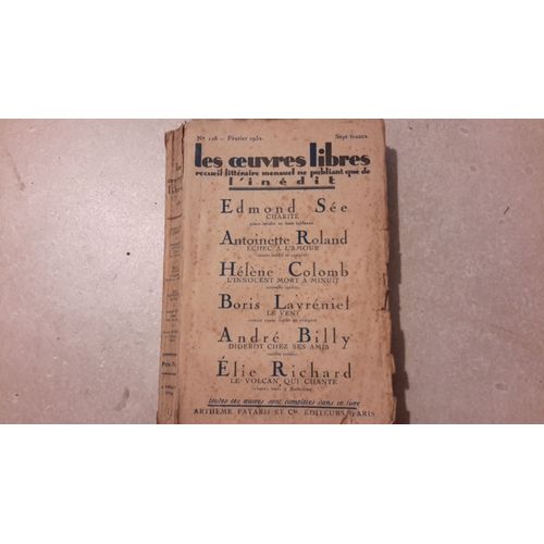 Les Oeuvres Libres N°128. Février 1932