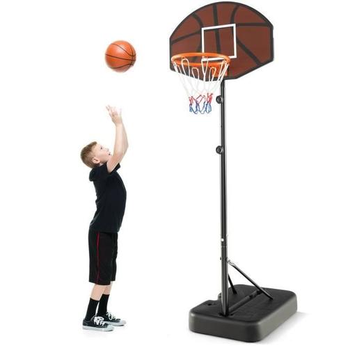 Costway Panier De Basket-Ball Sur Pied-Hauteur 172-200 Cm-Panneau Incassable-Base Remplissable Avec Poignée-Adolescents,Adultes