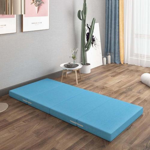 Noir Foncé Matelas Pliant, Matelas De Sol De 200 Cm De Long, Matelas Simple En Mousse Ultra Douce Avec Housse Amovible, Matelas D'appoint Pliable Portable, Lit De Jour, Coussin Pliable