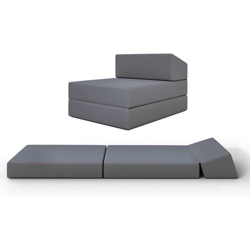 Anthracite Matelas Pliable 2 En 1 Anthracite Pratique Comme Matelas De Voyage, Matelas Pliant, Matelas D'invités Et Plus Encore Matelas De Voyage De 12,5 Cm De Hauteur, Également Comme Fauteuil