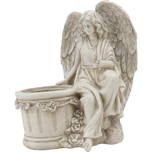 Beige 1 Pc Pot D'ange Sculpture Grecque Vintage Pot De Jardinière De Statue Pot De Fleur Décoratif Décorations Pour Les Salas De Casa Jardinières À Fleurs Rustiques Fée Résine Plante