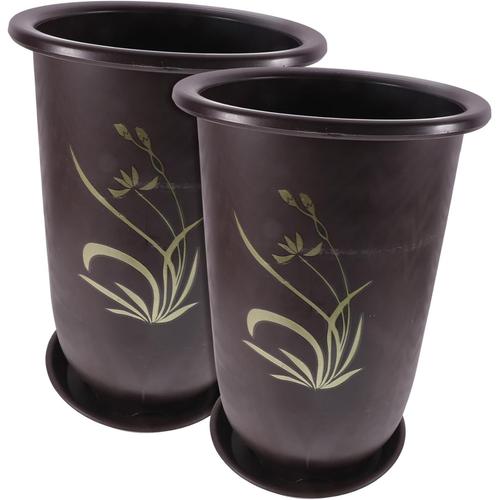 Violet 2 Pièces Pot De Fleur Jardinières Hautes Séché Jardinières Dextérieur Conteneur De Jardinière Pot De Cactus en Plastique Vases D'extérieur Résine Orchidée Violet Parterre De Fleurs