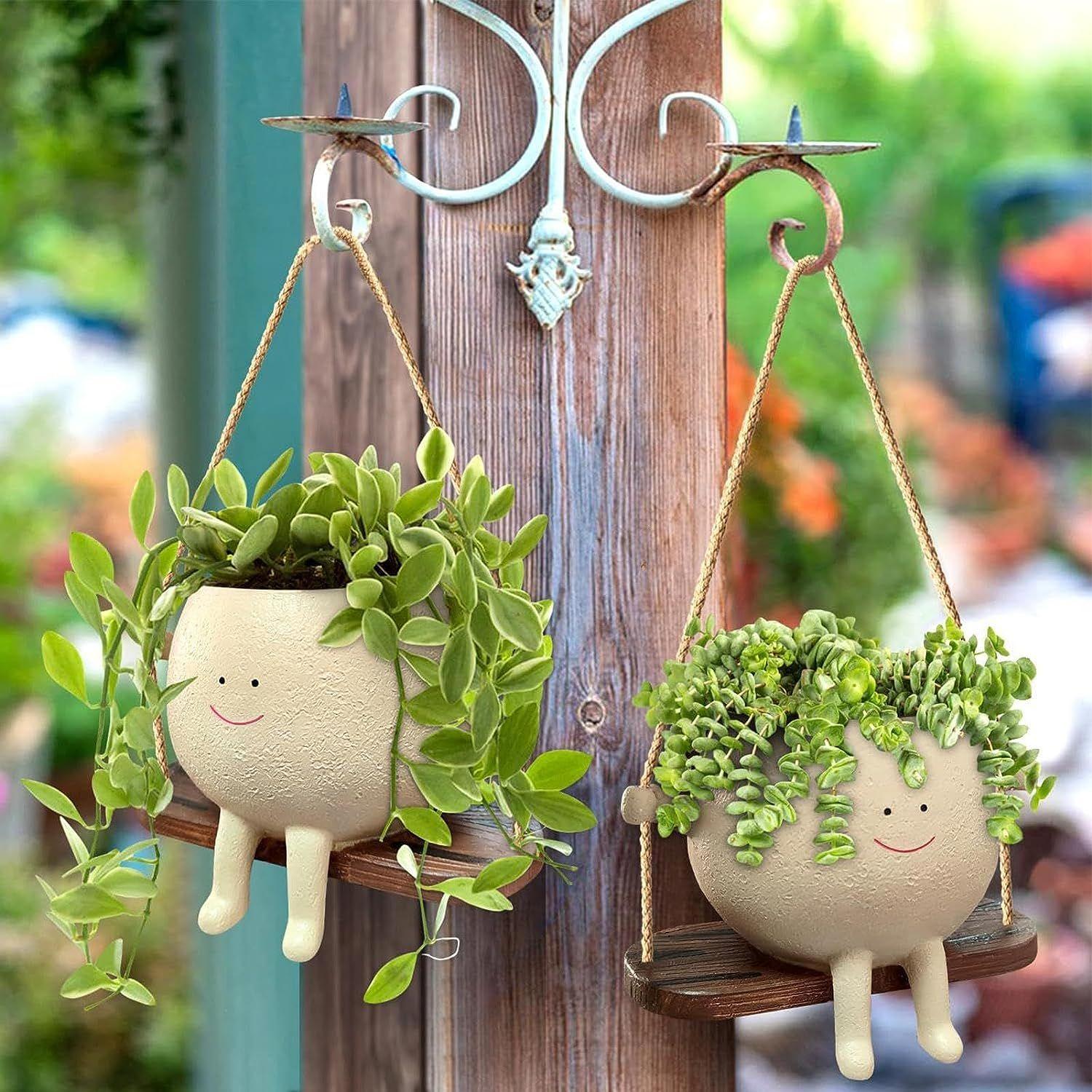 1 Pcs Pot De Jardinire  Visage Pivotant Cache Pot en Visag... - 3