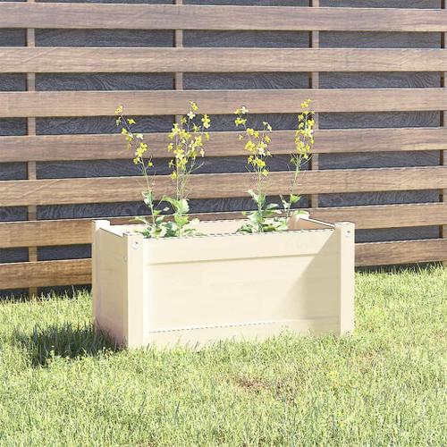 Blanc Pot De Fleurs, Bac À Fleurs Jardinière Jardinière Blanc 60x31x31 Cm Bois De Pin Massif