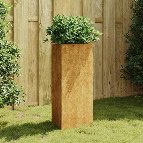 Jardinière Jardin 40x34,5x75 Cm Acier Corten Rouillé Résistant Aux Intempéries Mobilier D'extérieur Suffisamment Profonde Et Large Pour Plantes Légumes Pot De Fleurs Fonction Décorative