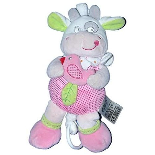 Doudou Peluche Musicale Vache Rose Hochet Oiseau Feuille Vert Pois Boite A Musique H 28 Cm Siplec Leclerc Rakuten