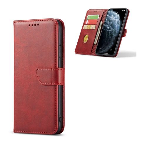 Coque Samsung A20, Etui Samsung A20, Etui Housse Coque Pour Samsung Galaxy A20, Portefeuille Etui En Cuir Pu Premium Housse Pour Samsung Galaxy A20 (Rouge)