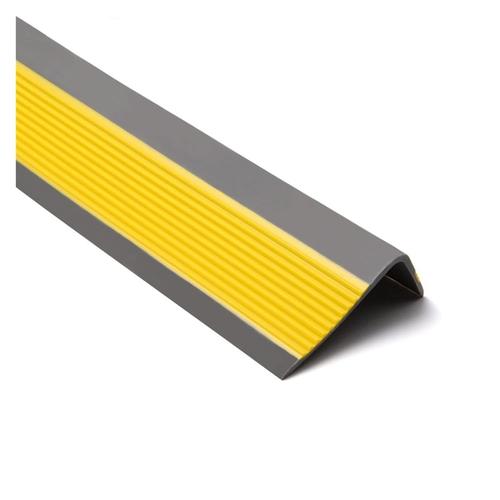 Jaune/Gris. Bande antidérapante autocollante, protection de nez pour carrelage, métal, stratifié, bois, escalier, marches, produits de sécurité (couleur : jaune gris, taille : 1 m _ 7 x 3 cm)