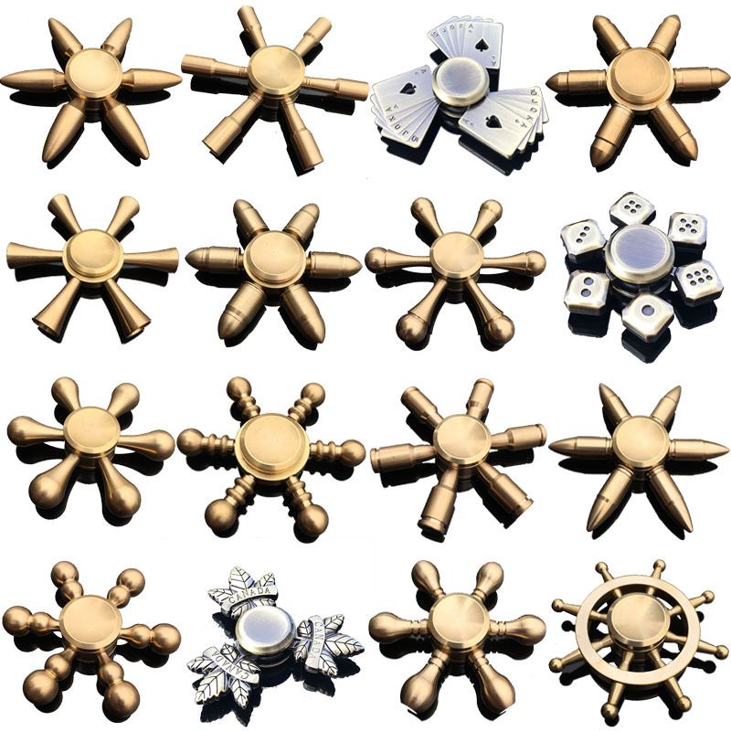 Doré Hand Spinner Métal Hand Spinner 6 Branche Gyro à Doigts Adulte Spinner  Main Stress Relief Anxiety Relief Toy Cadeau Drôle Gyro Hand Spinner  Or-ZS0298G