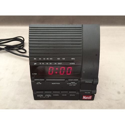 COLLECTOR ANCIEN RADIO REVEIL DESIGN " PARIS MATCH " VINTAGE ALARME GO / FM