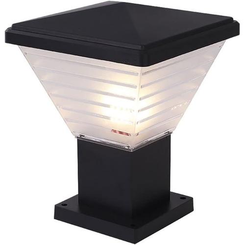 A Lampadaire Sur Pied E27, Lampes De Colonne En Aluminium Étanches Ip55 Pour Villa Extérieure, Luminaire De Pilier À Finition Noire, Lanterne Stigmatisation D'éclairage Paysage Jardin Simplicité