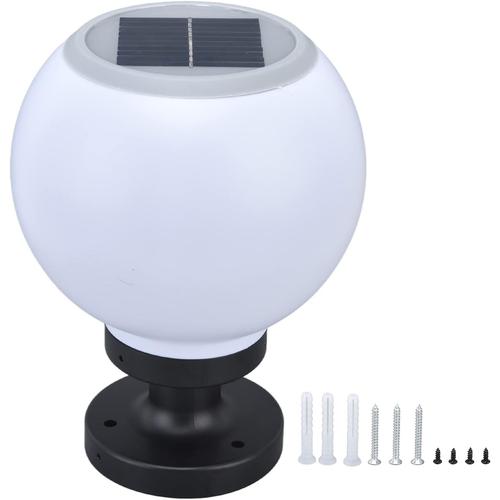 Defult Boule Ronde Étanche Solaire Extérieur Colonne Lampe Villa Clôture Led Post Lumière Cour Jardin Pelouse Réverbères Paysage Extérieur Patio Pilier Luminaire,Lampe Solaire Globe Colonne,