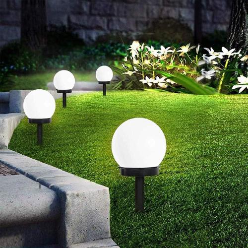 4pcs Lampes Exterieure Solaires Jardin Au Sol Lampes Solaires Jardin Étanche Lumiere Ip44 Lumière Solaire De Boule Pour Chemins Villa Pelouse Jardin Paysage Allée Cour Patio (4pcs)