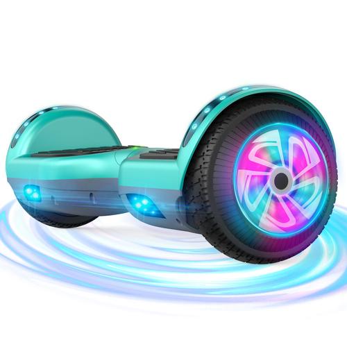 Hoverboard 6.5 Pouces Sisigad Scooter Bluetooth Avec Lumière Led,Batterie 2.6ah,Portée 7-10km,Capacité De Charge 70kg - Vert