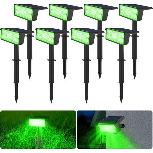 Vert 8 Packs Lampe Solaire Exterieur Jardin Etanche 49led Spot Solaire Exterieur Vert 2 Modes Eclairage Exterieur Solaire Luminaire Exterieur Solaire Pour Jardin Allée Cour Chemin