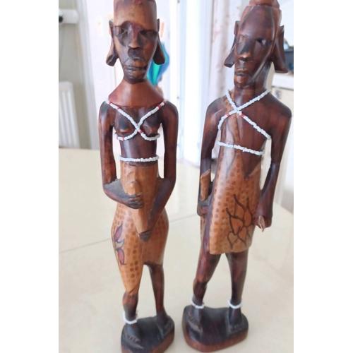 Statuette africaine bois couple