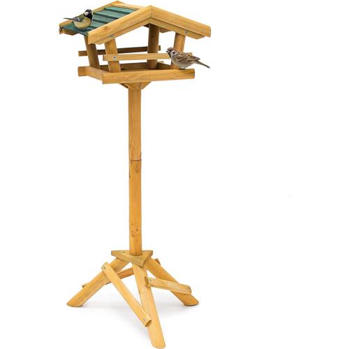 Vert Cabane À Oiseaux Avec Pied Support Décoration De Jardin Mangeoire En Bois Déco H X L X P: 100 X 37 X 43 Cm, Avec Toit Vert, 43x37x100 Cm