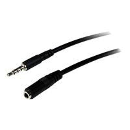 StarTech.com Câble d'extension de casque TRRS 4 positions 3,5 mm de 2 m - M/F - Rallonge pour casque micro - mini jack 4 pôles mâle pour mini jack 4 pôles femelle - 2 m - noir - pour P/N:...