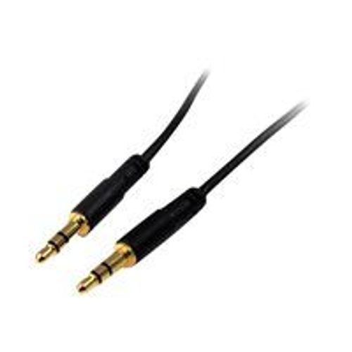 StarTech.com Câble jack audio de 3,5 mm - Cordon stéréo auxiliaire mince de 3 m - M/M (MU10MMS) - Câble audio - mini-phone stereo 3.5 mm mâle pour mini-phone stereo 3.5 mm mâle - 3 m - noir -...