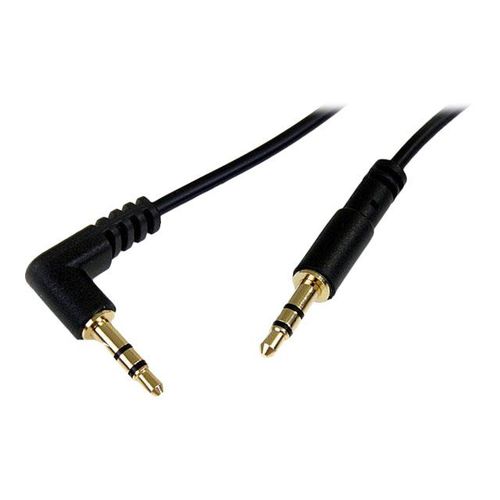 StarTech.com Câble audio slim Mini-Jack 3,5 mm vers Mini-Jack 3,5 mm coudé à angle droit de 1,8 m - M/M - Câble audio - mini-phone stereo 3.5 mm mâle pour mini-phone stereo 3.5 mm mâle - 1.8 m -...