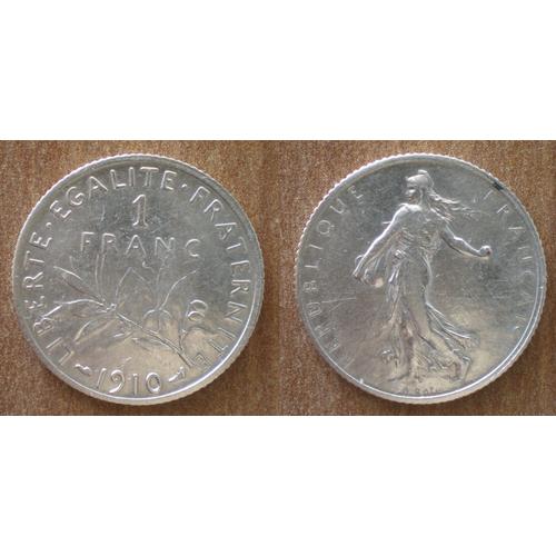 France 1 Franc 1910 Semeuse Argent Piece Francs Silver Frcs Frs Frc