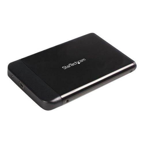 StarTech.com Boîtier externe USB 2.0 pour disque dur / HDD SATA de 2,5 pouces - Aluminium - Noir - Boitier externe - 2.5" - SATA 3Gb/s - USB 2.0 - noir piano