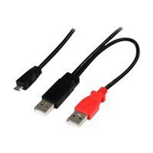StarTech.com Câble USB 2.0 en Y A vers Micro B de 91 cm - Cordon USB pour disque dur externe - 2x USB A (M) vers 1x USB Micro B (M) - Câble USB - USB (M) pour Micro-USB de type B (M) - 91 cm -...