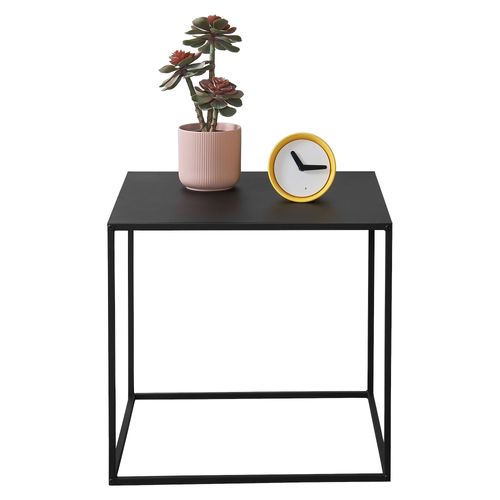 [En.Casa] Table Console Table D'appoint Industriel En Métal Résistant 50 X 55 X 55 Cm Noir Mat