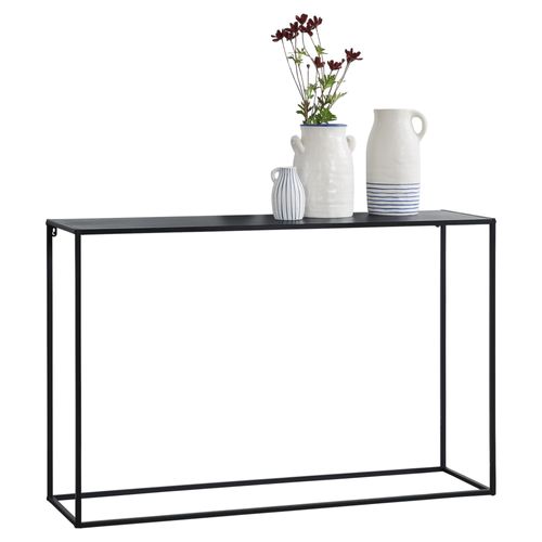 [En.Casa] Table Console Table D'appoint Industriel En Métal Résistant 74 X 115 X 32 Cm Noir Mat