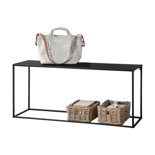 [En.Casa] Table Console Table D'appoint Industriel En Métal Résistant 50 X 115 X 32 Cm Noir Mat