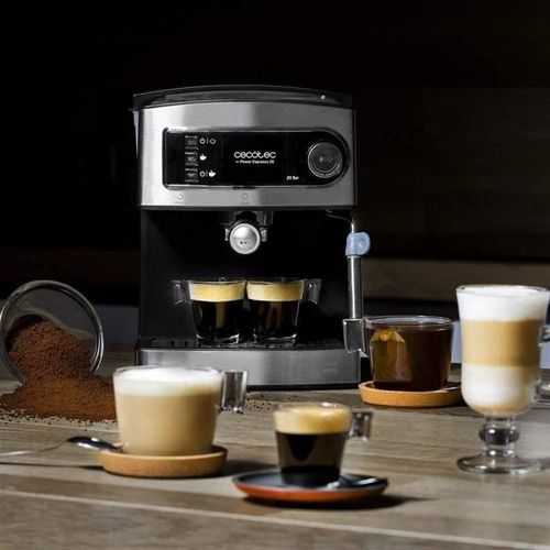 Machine À Café Express De 1,5l Pour Café Expresso Et Cappuccino 850w Gris Noir