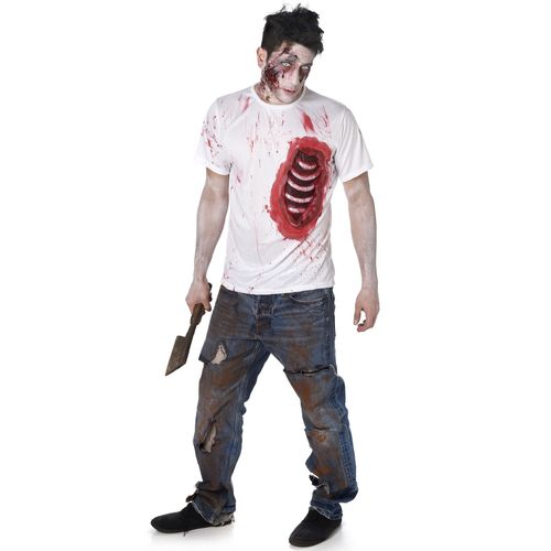Déguisement Zombie Avec Côtes En Latex Homme - Taille: M