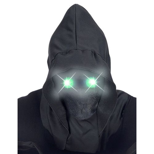 Masque Intégral À Capuche Visage Invisible Et Yeux Lumineux Vert Adulte Taille Unique