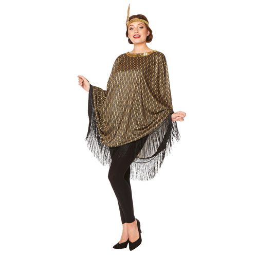 D?Guisement Poncho Charleston Dor? Femme