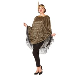 D?Guisement Poncho Charleston Dor? Femme