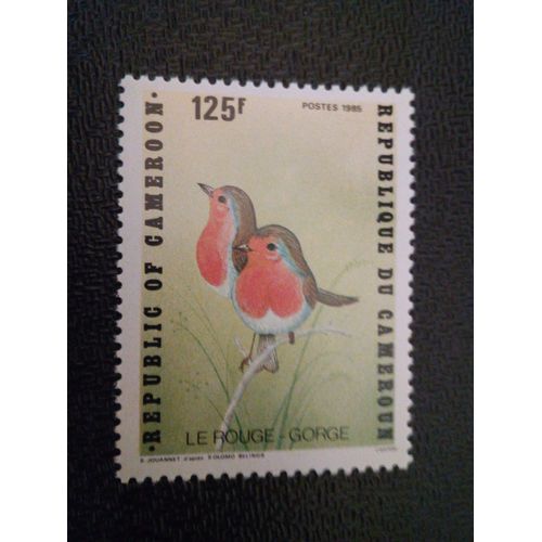 Timbre Cameroun Yt 779 Merle D'europe (Erithacus Rubecula) 1985 ( 020804 )