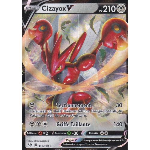 Carte Pokemon - Cizayox V - 118/189 - Ultra-Rare - Épée Et Bouclier 3 Ténèbres Embrasées