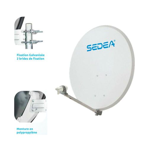 KIT SEDEA PARABOLE 65 CM EASY ALUMINIUM + LNB