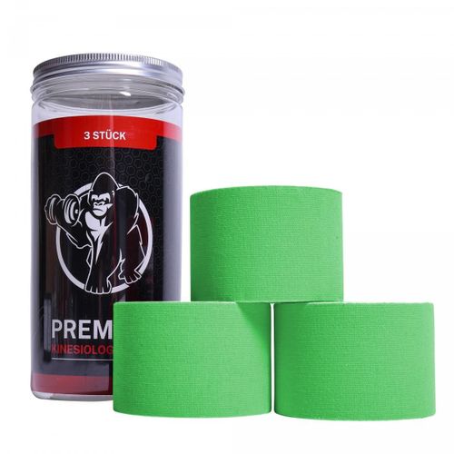 Gorilla Sports - Sets De 3 Bandes De Kinésiologie - 5 Cm - Couleur : Vert Clair - Largeur : 5 Cm