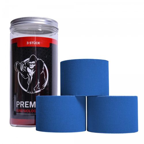 Gorilla Sports - Sets De 3 Bandes De Kinésiologie - 5 Cm - Couleur : Bleu Ocean - Largeur : 5 Cm