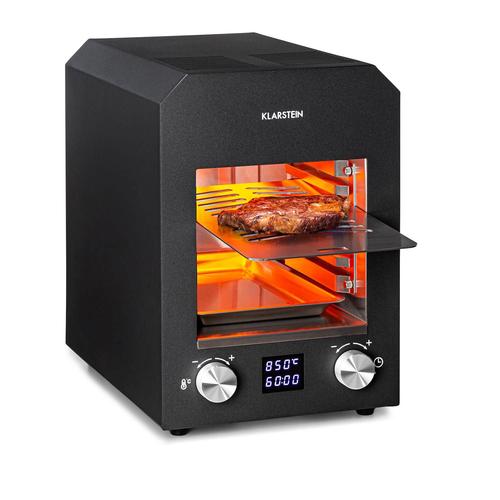 Klarstein Hannibal Barbecue Intérieur Haute Température 2200 W - Jusqu?Á 850 ° C - Inox Noir
