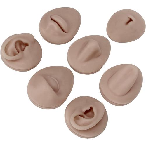 Modèle De Partie Du Corps En Silicone, Modèle De Corps De Piercing Doux, Modèle De Partie De Visage 3d Avec Présentoir, Oreille, Bouche, Nez, Langue, Nombril, Faux Corps,